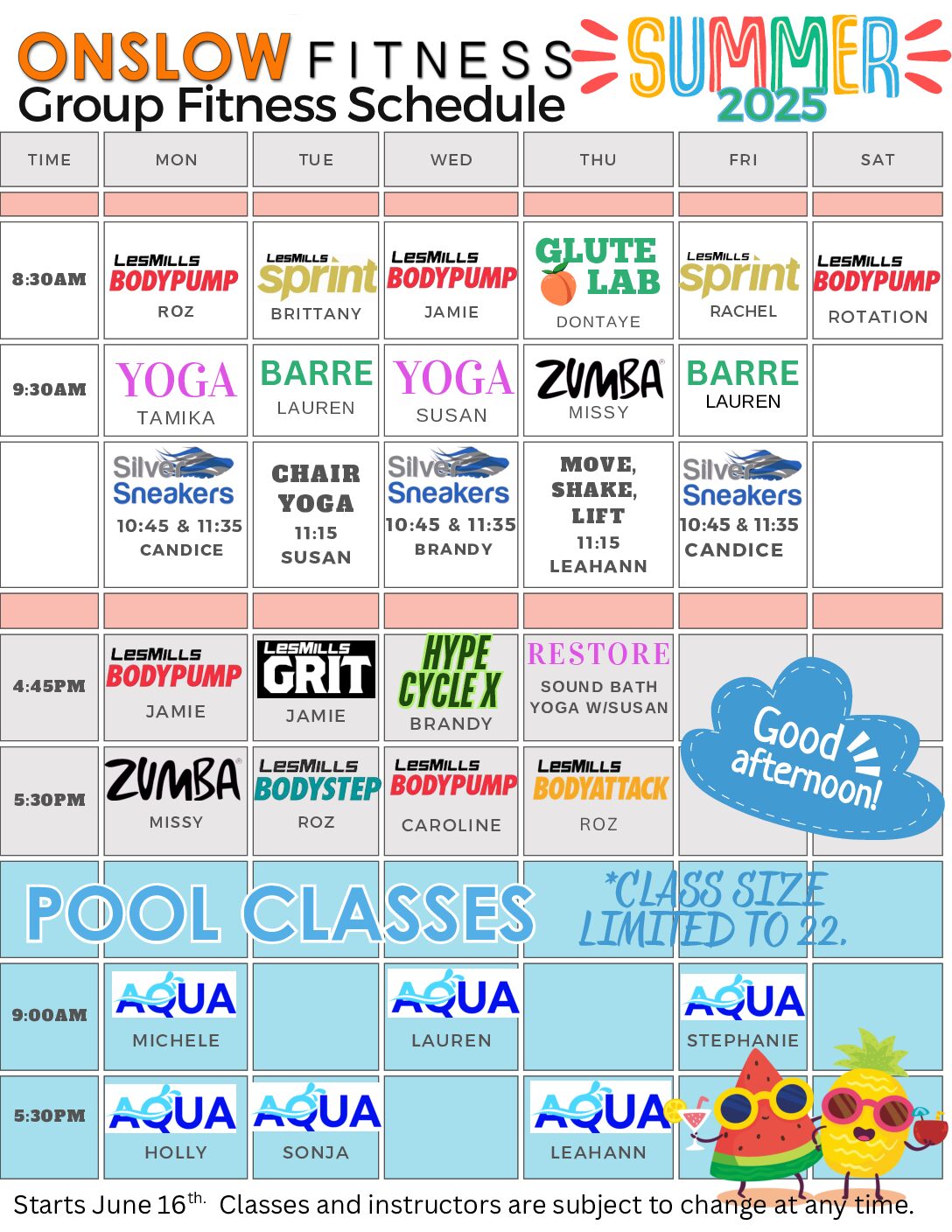 onslow holiday schedule