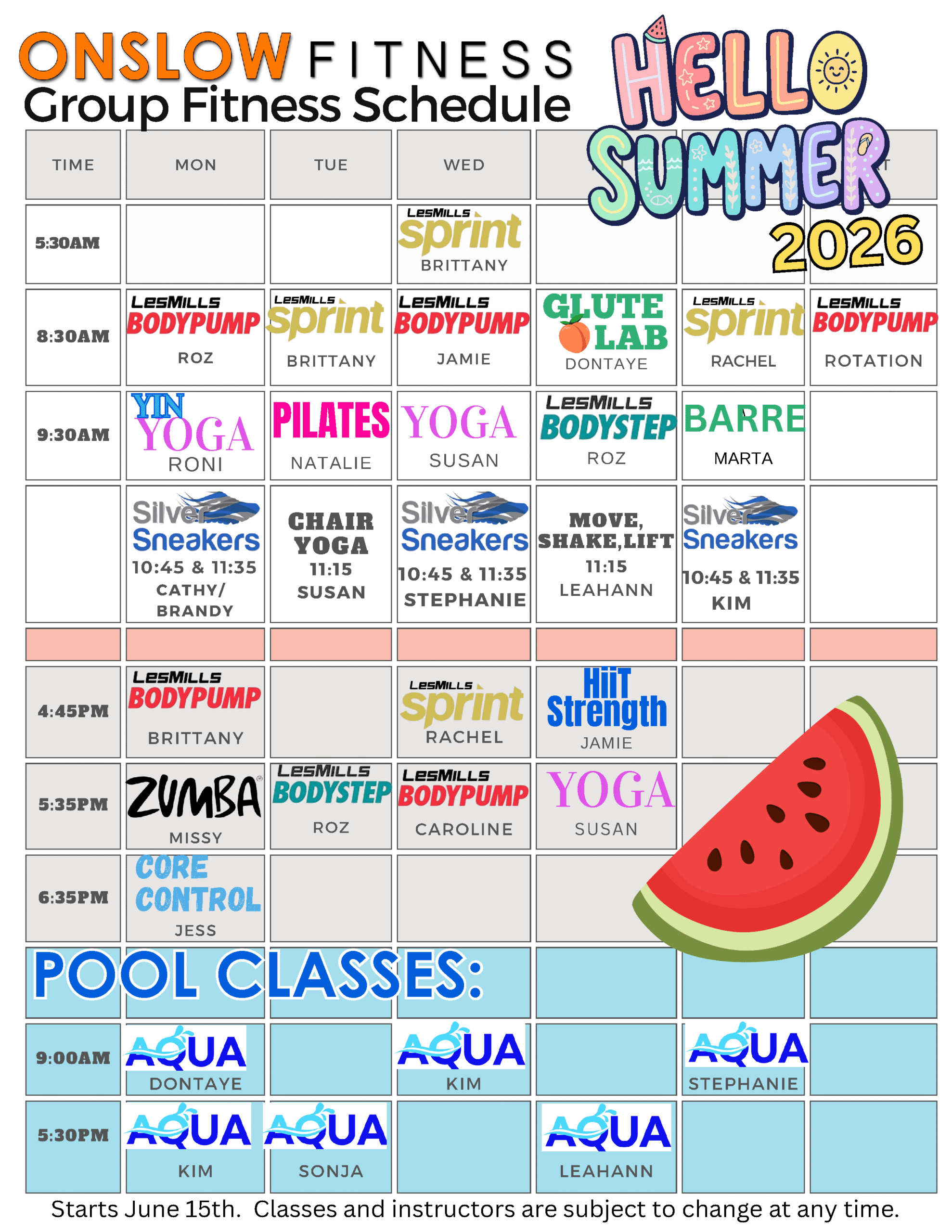 onslow holiday schedule